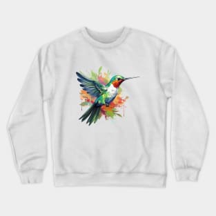 Watercolor Hummingbird Crewneck Sweatshirt